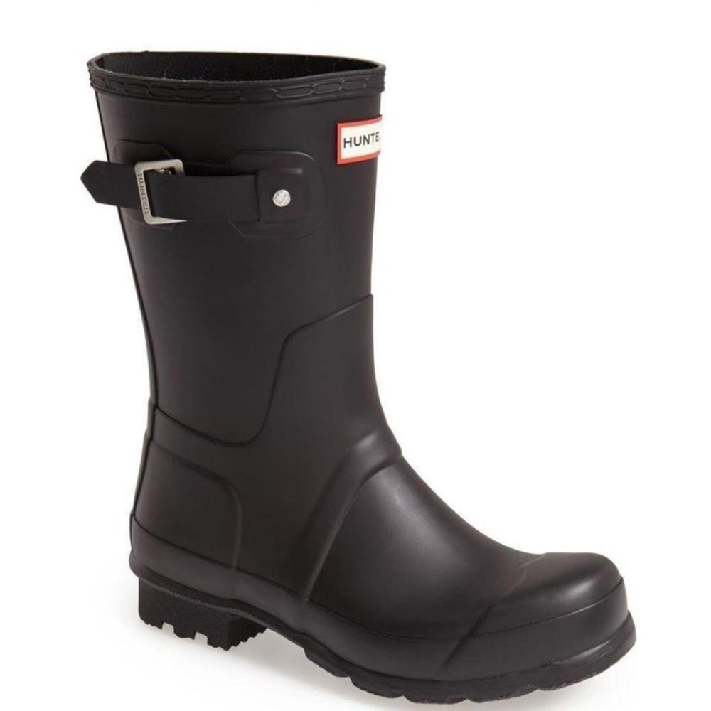 HUNTER Original Short Waterproof‎ Rain Boot, Rubber Black, Size 10, NWT